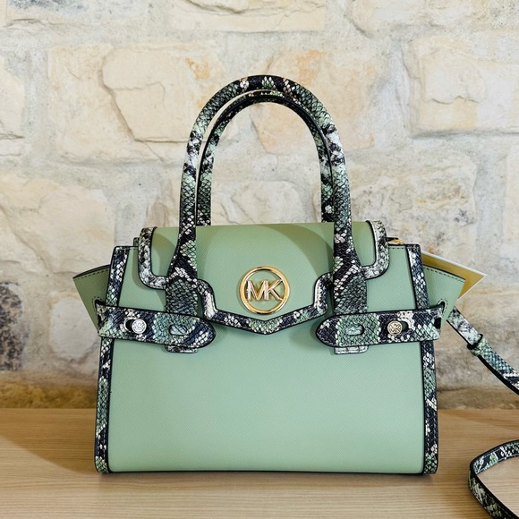 Michael Kors Carmen Exotic leather satchel handbag&wallet set NWT authentic - Picture 3 of 14